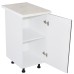 Corp inferior cu 1 Usa Zebra, Alb/MDF Gri, si blat Travertin 40 x 85 x 60